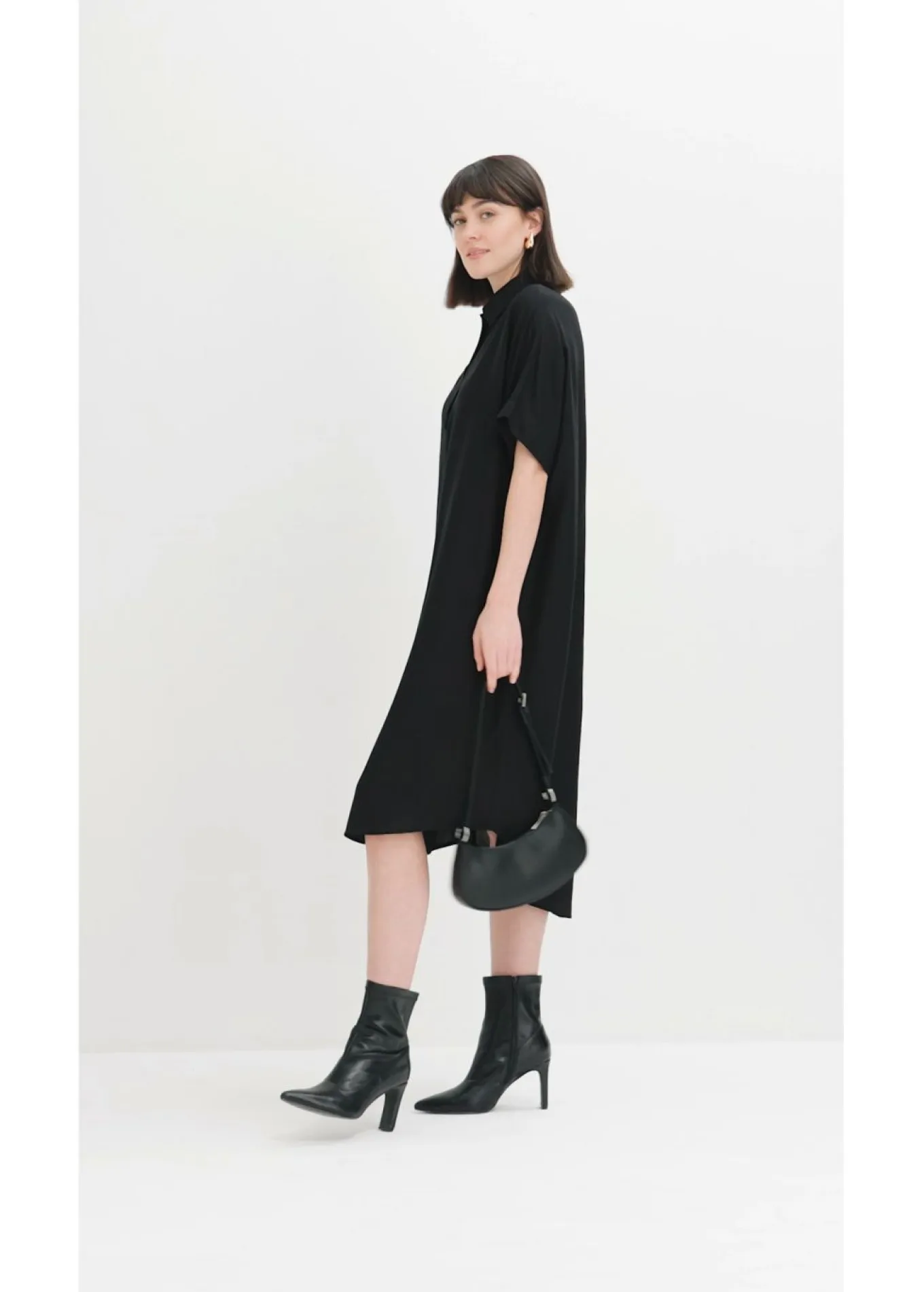 Vestido camisero de viscosa fina