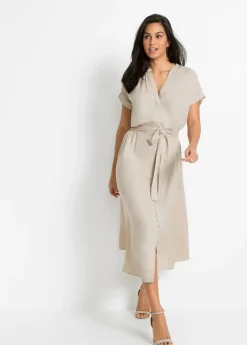 Vestido camisero de viscosa fluida