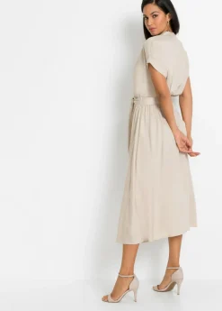 Vestido camisero de viscosa fluida