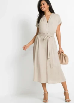 Vestido camisero de viscosa fluida
