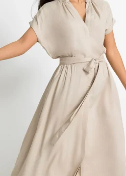 Vestido camisero de viscosa fluida