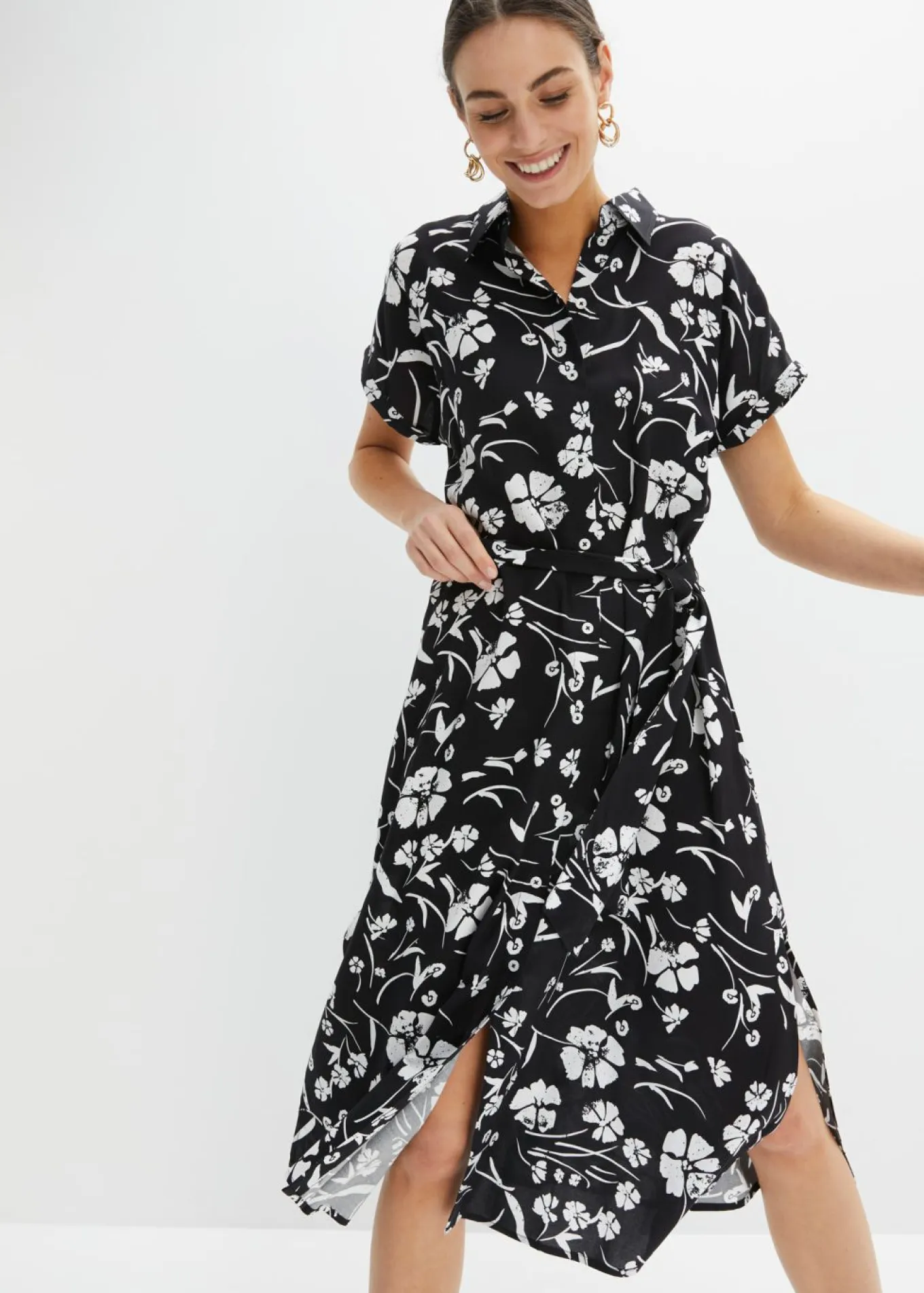 Vestido camisero de viscosa pura