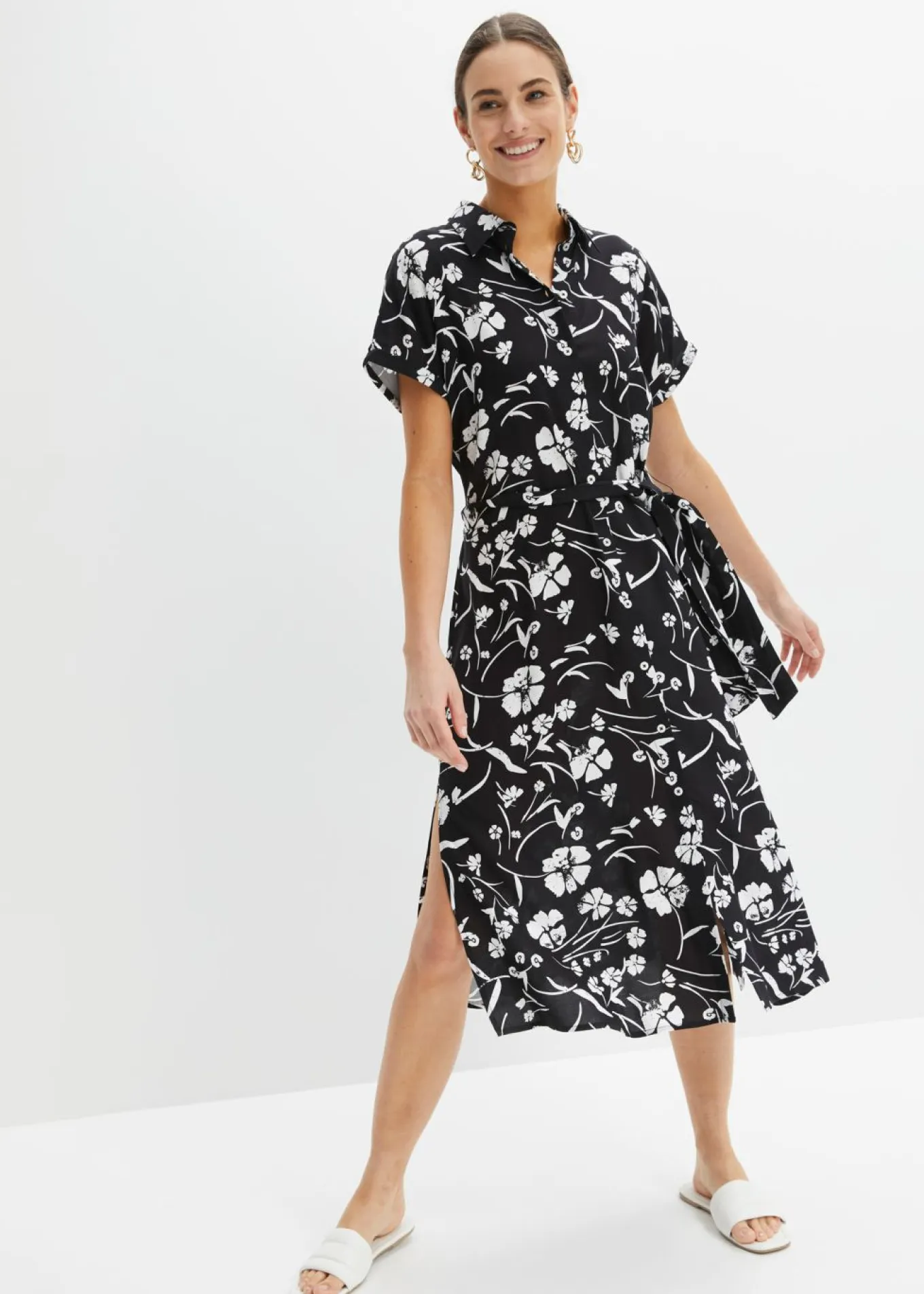 Vestido camisero de viscosa pura
