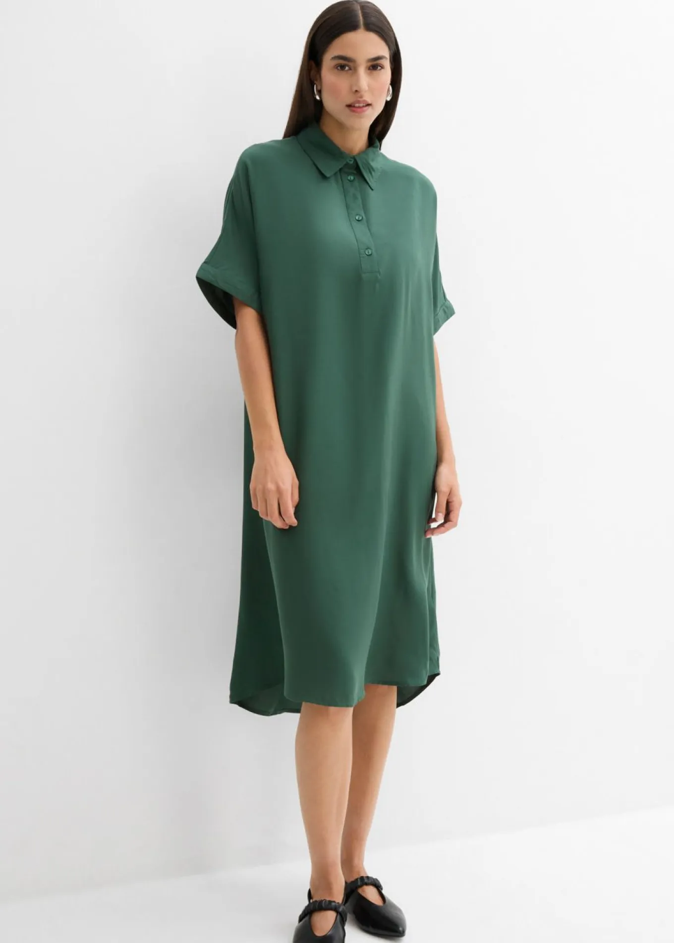 Vestido camisero de viscosa fina