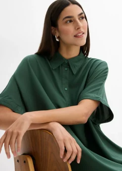 Vestido camisero de viscosa fina