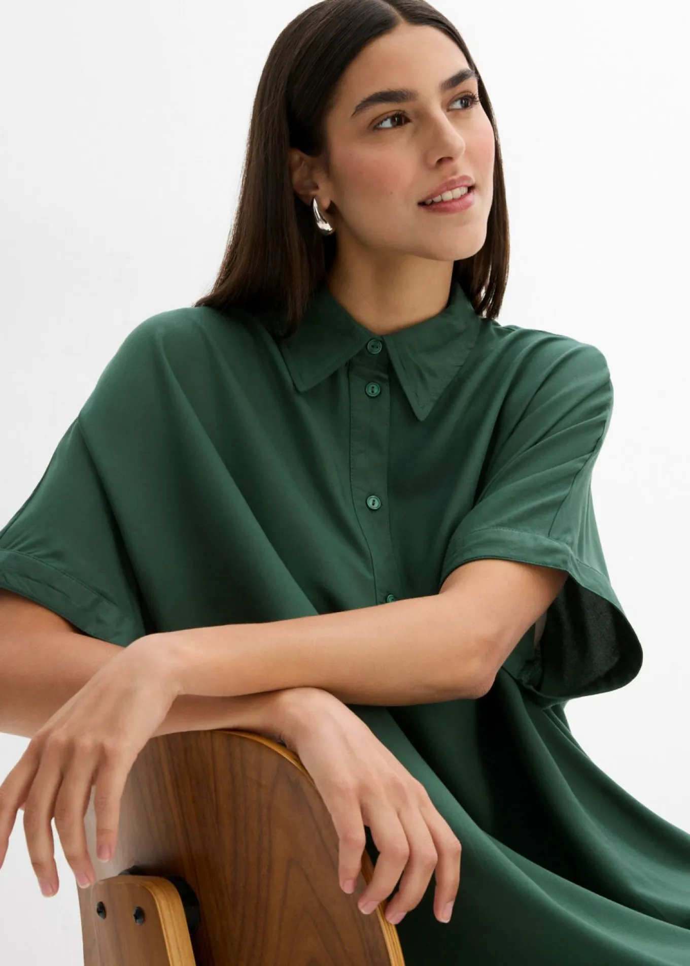 Vestido camisero de viscosa fina