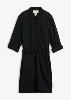 Vestido camisero de viscosa fluida