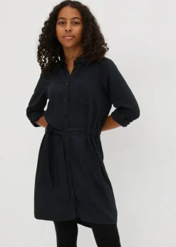 Vestido camisero de viscosa fluida