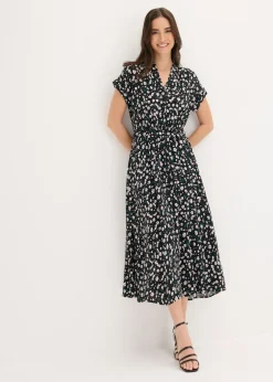 Vestido camisero de viscosa fluida
