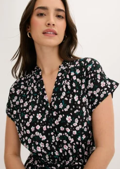 Vestido camisero de viscosa fluida