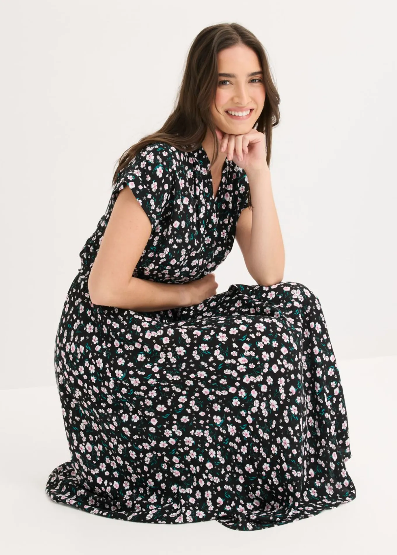 Vestido camisero de viscosa fluida