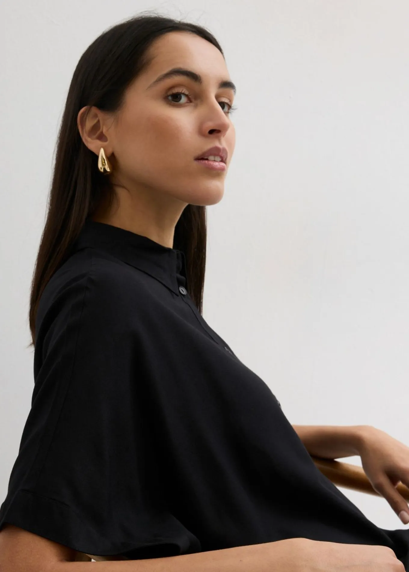 Vestido camisero de viscosa fina
