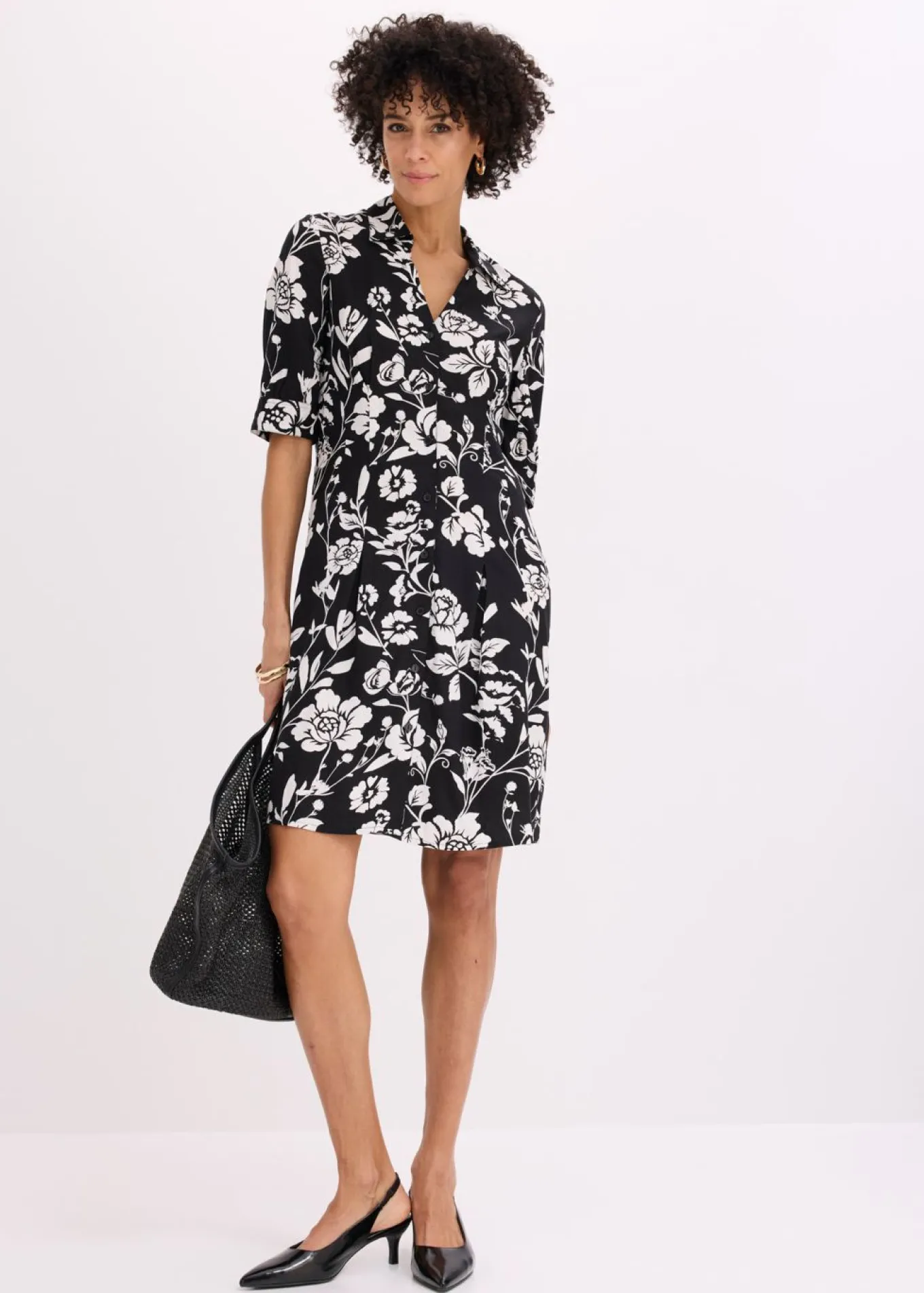Vestido camisero de viscosa fluida