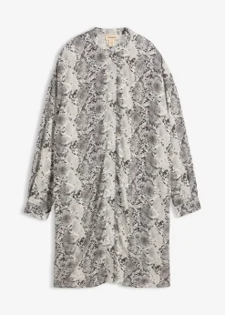 Vestido camisero holgado de viscosa fina