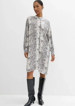Vestido camisero holgado de viscosa fina