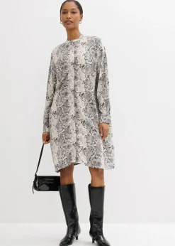 Vestido camisero holgado de viscosa fina