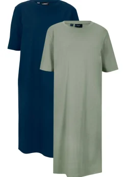 Vestido camisero holgado de algodón puro (2 unidades)
