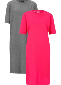 Vestido camisero holgado de algodón puro (2 unidades)