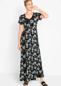 Vestido camisero largo de mezcla de viscosa fluida
