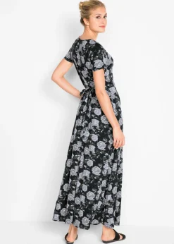 Vestido camisero largo de mezcla de viscosa fluida
