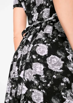Vestido camisero largo de mezcla de viscosa fluida