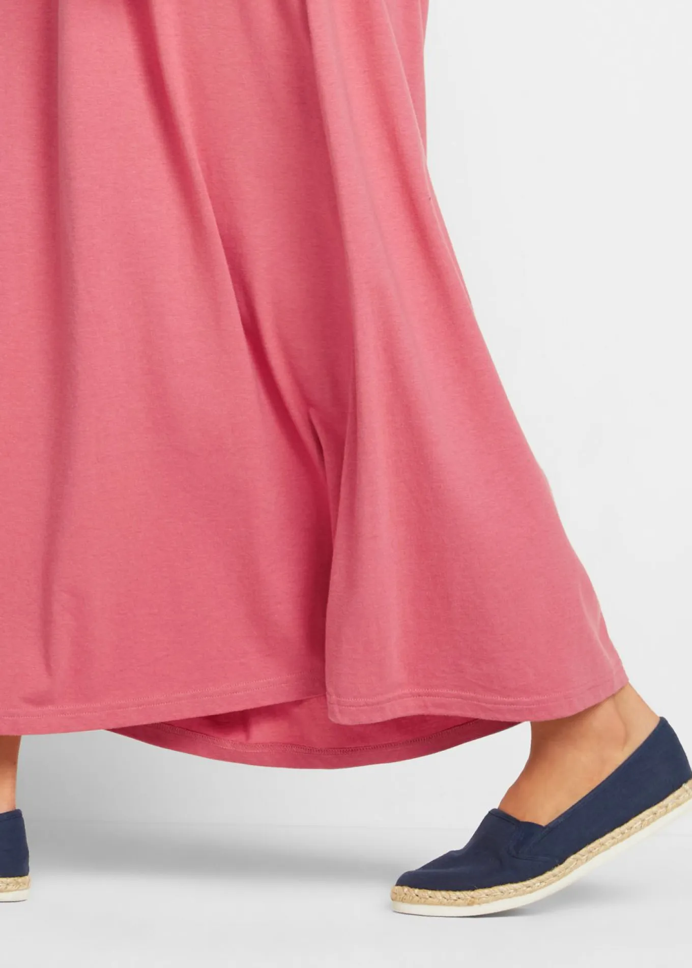 Vestido camisero largo y ancho en mezcla de algodón y viscosa