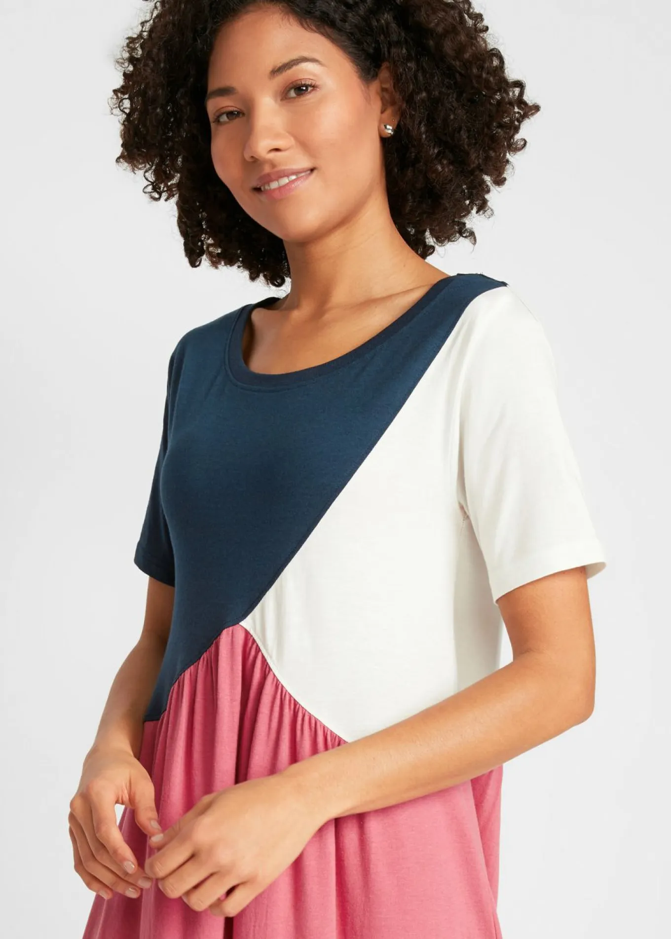 Vestido camisero largo y ancho en mezcla de algodón y viscosa