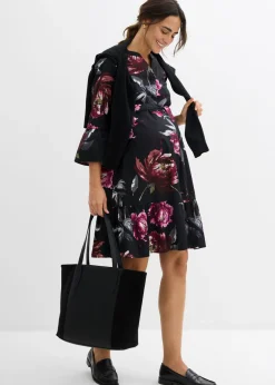 Vestido camisero premamá/de lactancia de satén de algodón orgánico puro