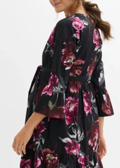 Vestido camisero premamá/de lactancia de satén de algodón orgánico puro