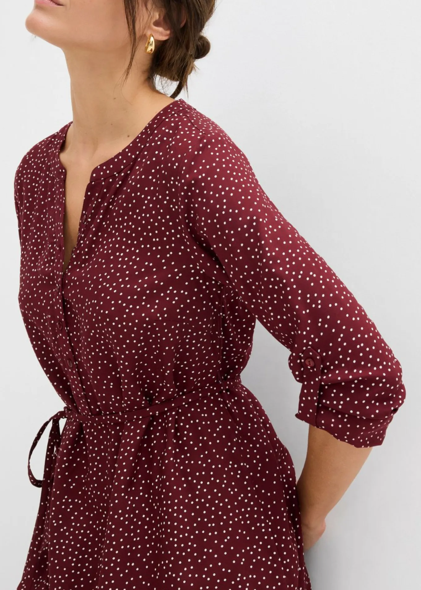 Vestido camisero premamá/de lactancia 2 en 1 de viscosa fluida