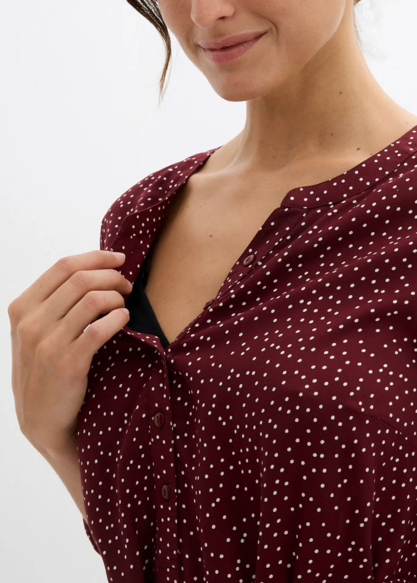 Vestido camisero premamá/de lactancia 2 en 1 de viscosa fluida