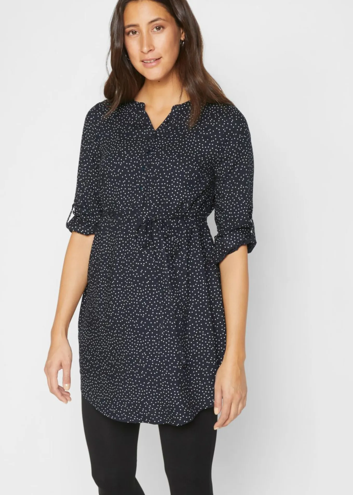 Vestido camisero premamá/de lactancia 2 en 1 de viscosa fluida
