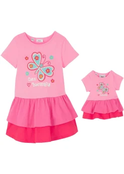 Vestido camisero y vestido para muñeca (2 piezas) de algodón orgánico puro
