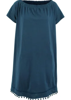 Vestido con escote bañera de punto