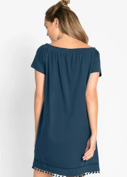 Vestido con escote bañera de punto