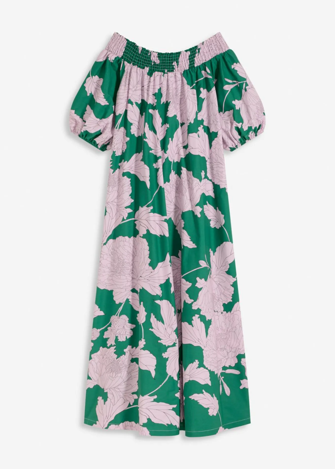 Vestido con escote bañera de algodón puro