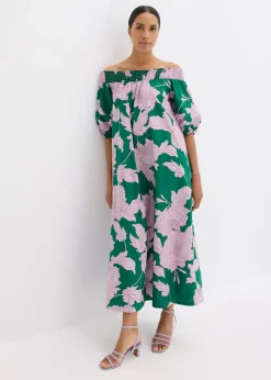 Vestido con escote bañera de algodón puro