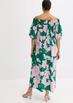 Vestido con escote bañera de algodón puro