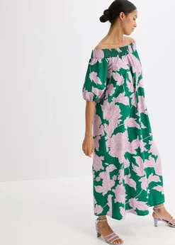 Vestido con escote bañera de algodón puro