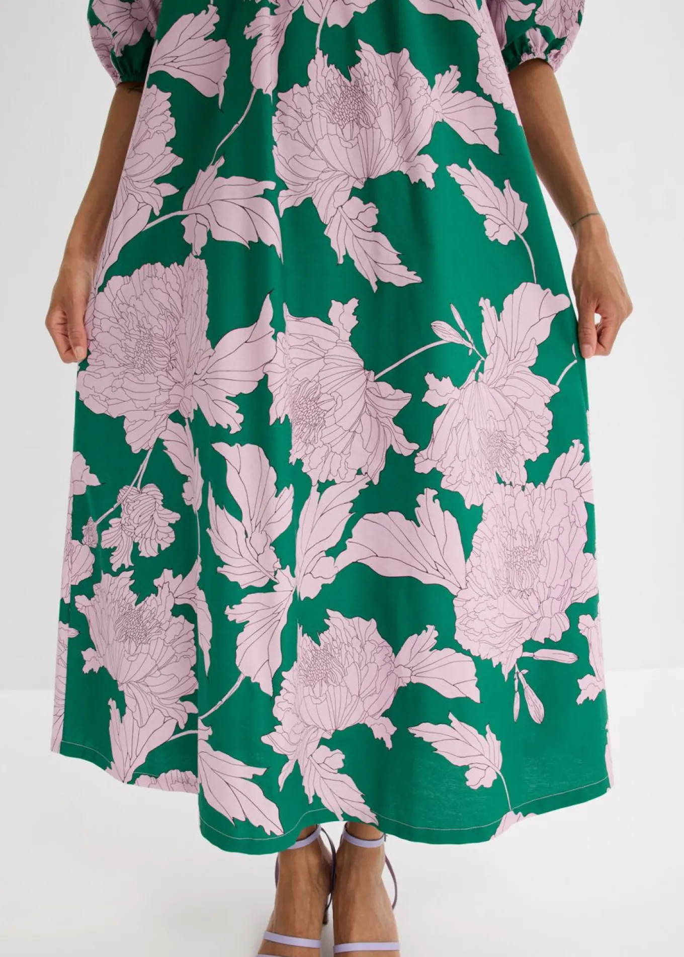 Vestido con escote bañera de algodón puro