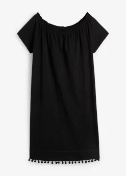 Vestido con escote bañera de punto