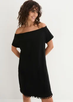 Vestido con escote bañera de punto