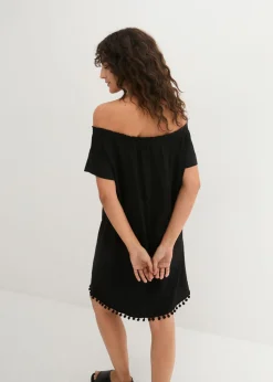 Vestido con escote bañera de punto