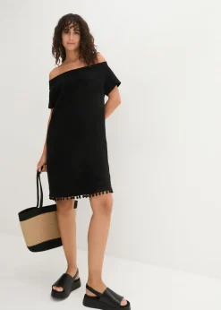 Vestido con escote bañera de punto