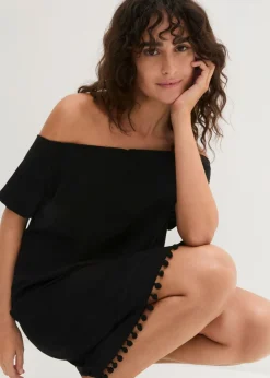 Vestido con escote bañera de punto