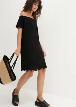 Vestido con escote bañera de punto