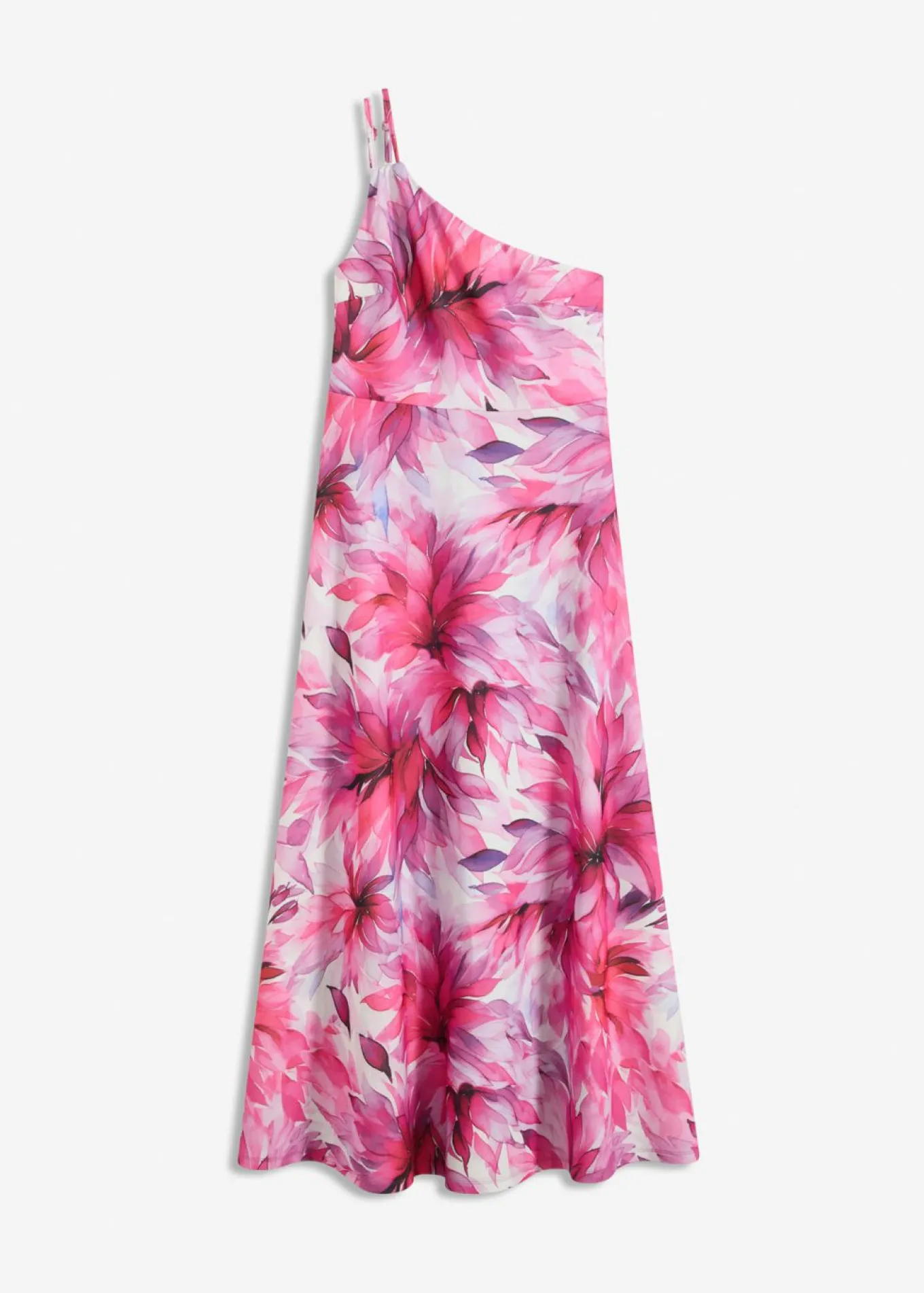 Vestido con hombro al descubierto en crepé texturizado