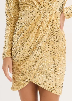 Vestido con lentejuelas de terciopelo suave