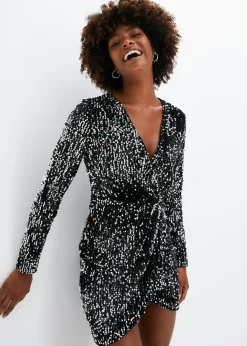 Vestido con lentejuelas de terciopelo suave