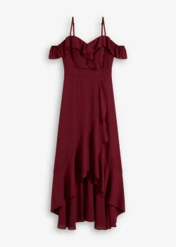 Vestido con volantes y escote bañera